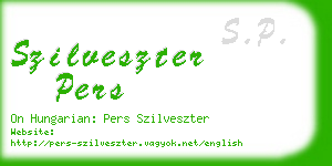 szilveszter pers business card